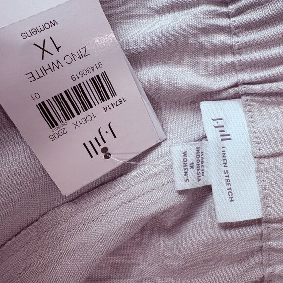 J Jill Gray Linen Stretch Pants Ankle Crop Button Detail Women Size 1X Coastal - Picture 7 of 12